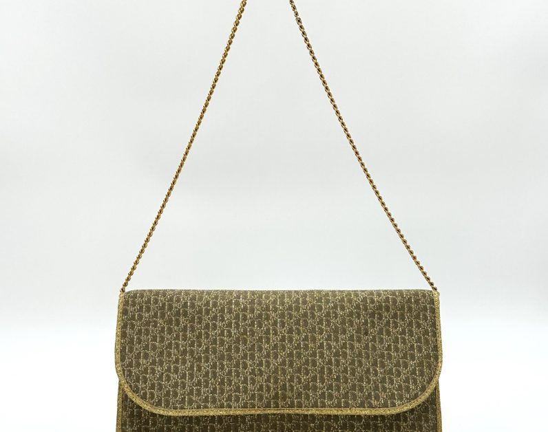 Christian Dior Vintage Shoulder Bag – Guldfarvet Diorissimo Monogram